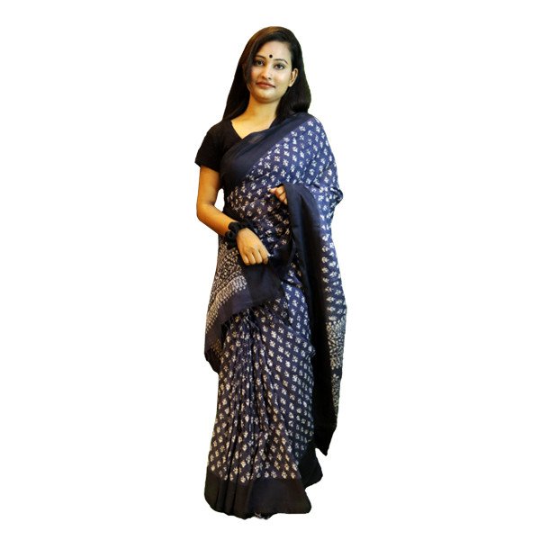 Khadi Cotton Saree - Black